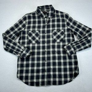 True Religion Flannel Shirt Large Women's Lightweight Button Up *Flaw*